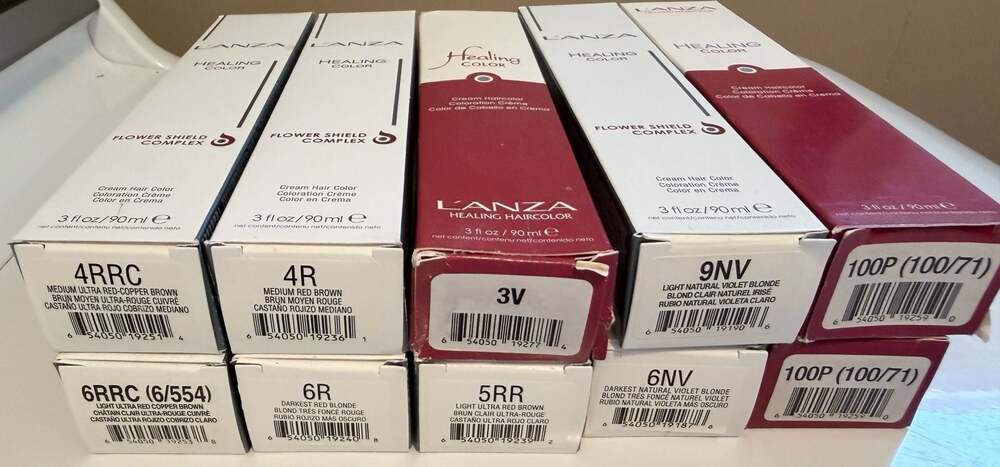 L'ANZA Healing Color Cream Haircolor Lot of 10 Assorted Red Violet Blonde 3oz